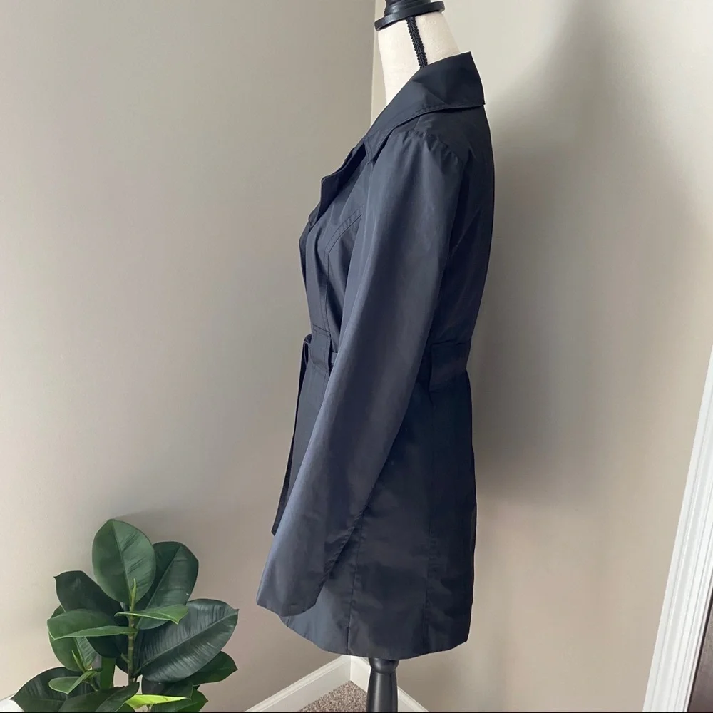 Croft & Barrow Trench Coat Black Sz Small - Picture 5 of 10
